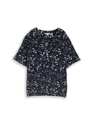 Tom Tailor - Bluse mit Muster navy dot - Gr. - 40