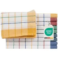 Devior Spültuch aus 100% Baumwolle 50x70 cm, mit Aufhänger, Fusselfrei, 95° Waschbar, (10-tlg., Vielfältig einsetzbar), saugstarke Geschirrhandtücher – für Kontakt mit Lebensmitteln geeignet