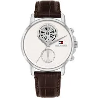 Tommy Hilfiger Multifunktionsuhr Stewart 1710746, Quarzuhr, Armbanduhr, Herrenuhr, Lederarmband, analog