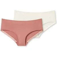 Schiesser Panty Unterwäsche Pantys Cotton Lace beige/sienarot Damen - 2 Stück