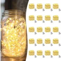 Montegoni Lichterkette LED Lichterkette 20er Set warmweiß 2m Batteriebetrieben 3 Modi, 3 Beleuchtungsmodi, flexibler Kupferdraht, batteriebetrieben