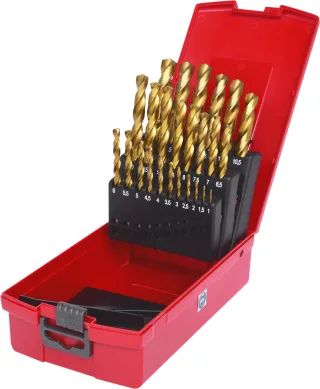 KS Tools HSS TiN Spiralbohrer-Satz, Kunststoffkassette 25-tlg 1-13mm - 330.4623