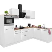 OPTIFIT Winkelküche Bern mit Hanseatic-E-Geräten, Stellbreite 285x175 cm, mit Induktionskochfeld, Soft-Close