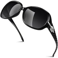 LuxusKollektion Sonnenbrille Sonnenbrille Übergroße Glänzend Schwarz Rahmen Grau Linse