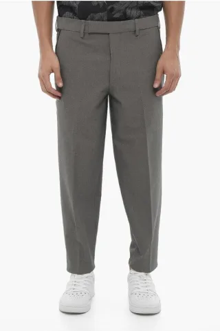 Regular Fit Slim Fit Hose mit Gürtelschlaufen in Grau