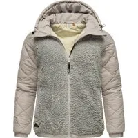 Ragwear Outdoorjacke Leeloo Damen Übergangsjacke aus Teddyfleece mit gesteppten Ärmeln
