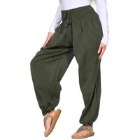 KUNST UND MAGIE Haremshose Kunst&Magie Damen Pluder-/Haremshose Sommerhose Hippie Wellness Yoga