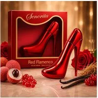 Fine Perfumery London Eau de Parfum Senorita Red Flamenco Heel Damenparfum, Blumig, Rose, Vanille e100 ml, Hergestellt in UK, Schöne Verpackung, High Heel Geschenk