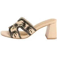 Love & Roses Love & Roses Raffia-Pantoletten mit Stickerei Sandalette (1-tlg)