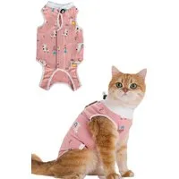 Ledander Tiermantel Katzen-Recovery-Anzug für Spay Bauchverletzungen Weiblich, Onesie, für nach der Operation, Chirurgie-Recovery-Anzug Kätzchen-Onesie