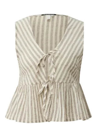Q/S designed by - Gestreifte Bluse braun/weiß - Gr. - 32