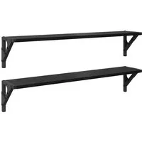 vidaXL Regal Wandregale 2 pcs Schwarz Eichen-Optik 80 x 15 x 15,5 cm, 2-tlg.