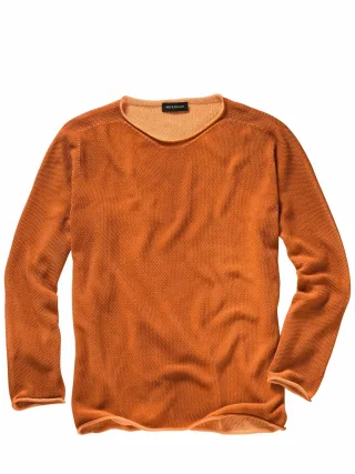 Mey & Edlich Herren Schmirgel-Pullover Orange 100 % Baumwolle