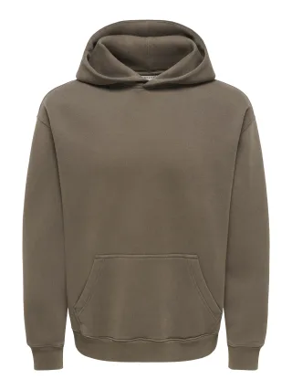 ONLY&SONS - ONSLARRY EFLOW RLX LS WASH HOODIE SWEAT Tarmac - Gr. - M