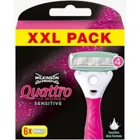 Wilkinson Rasierklingen Quattro for Women Sensitive, 6-tlg.