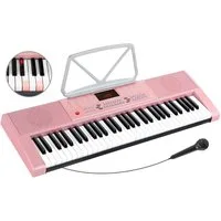 McGrey Home-Keyboard LK-6120-MIC - Einsteiger-Keyboard mit 61 Leuchttasten (2-St., Inkl. Mikrofon und Notenhalter), 255 Sounds und Rhythmen - 50 Demo Songs mit Lernfunktionen