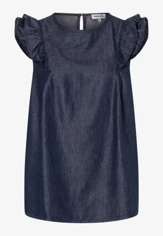 MORE & MORE - leichte Jeansbluse in Sommer-Denim denim - Gr. - 38