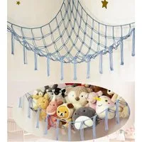 FOUORTUNATE-BEE Hängekorb Plüschtier Hängematte Ecknetz für Kinderzimmer Deko Mehrere Farben, Handgewebtes Spielzeugnetz zur Aufbewahrung von Kuscheltieren