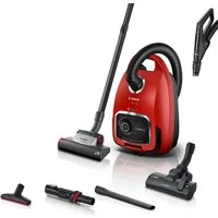 BOSCH Bodenstaubsauger ProAnimal Serie 6 BGL6TPET, Ideal Für Tierhaare Und Allergiker, 700 W, mit Beutel, Hygiene-Filter, Für Parkett, Teppich, Fliesen, Starke Saugkraft, Rot