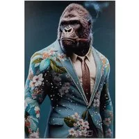 formano Wandbild Pop Art Tiere im Anzug, Gorilla, Höhe: 90cm, Farbe: Mehrfarbig, Motiv: Gorilla