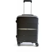 Zimmert Leather Hartschalen-Trolley Speetliner, Gr. S 55 cm, 4 Rollen Blau Grau leicht, Polypropylen mit TSA-Schloss