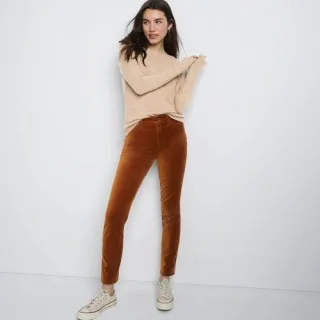 Slim Fit Samthose High Waist, Damen,  Braun, Baumwoll-Mischung, by Lands' End
