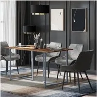 Vicco Esstisch Merido, Eiche rustikal/Grau, 140 x 80 cm (1-St)