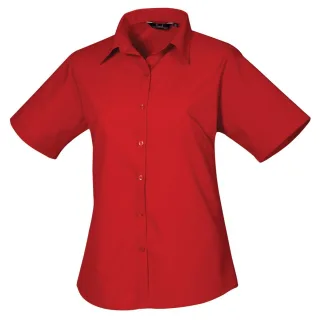 Premier Popeline-Kurzarmbluse für Damen/Damen (Rot)