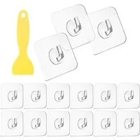 FELIXLEO Klebehaken Transparente Haken Selbstklebende Klebehaken mit Schaber, (15-St)