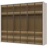 OTTO home Drehtürenschrank Opera Parsol-Glastüren, LED-Glasbodenbeleuchtung, mit und ohne Kranz Glastüren, UV-Lack, LED-Innenbeleuchtung, Soft-Close-Funktion