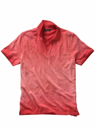Mey & Edlich Herren Frottee-Vintage-Polo Rot 100 % Baumwolle (bio)