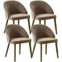 WAHSON OFFICE CHAIRS Esszimmerstuhl 2er Set moderne Esszimmerstühle aus Chenille, Massivholzbeine (4 St)