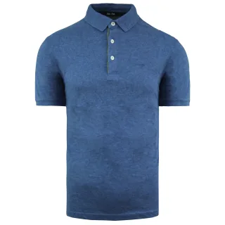 Eden Park Cotton Herren Blue Polo -Hemd
