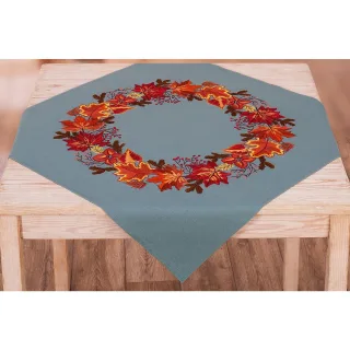 Stickmitteldecke "Herbstlaub"