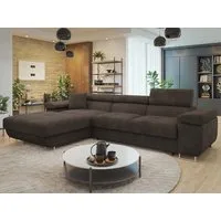 MIRJAN24 Ecksofa Torezio Mini, mit Bettkasten und Schlaffunktion, Einstellbare Kopfstützen, 280x170x70-90 cm