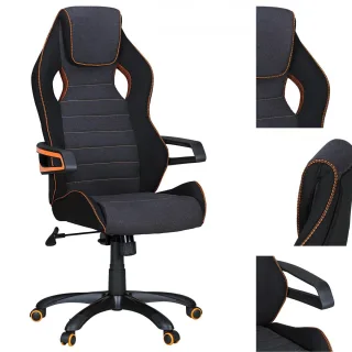 Drehstuhl Bürostuhl Chefsessel BOLD Stoff- Schwarz / Grau