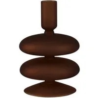 LeGer Home by Lena Gercke Kerzenständer aus Glas (Set, 2 St), ØxH: 10x16 cm, dunkelbraun