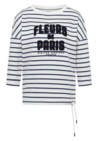 CECIL - 3/4-Arm Shirt mit Wording Artwork universal blue - Gr. - L