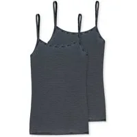 Schiesser Unterhemd Modal Essentials (2er Pack) Single Jersey, schmale Träger, feine Streifen