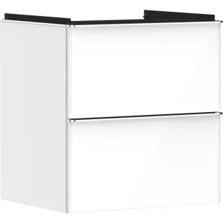hansgrohe Xelu Q Waschtischunterschrank 54023000 580x605x475mm, 2 Schubladen, weiß hochglanz, chrom