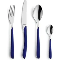 Kuppels Besteck-Set PRISMA (24-tlg), 6 Personen, Edelstahl Rostfrei 18/0, spülmaschinenfest, in indigoblau, hochglanzpoliert