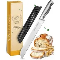Krustenzauber Brotmesser Brotmesser mit Wellenschnitt aus Edelstahl - 20 & 26cm Küchenmesser