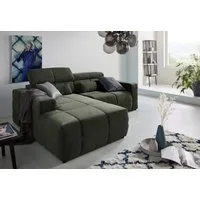 DOMO collection Ecksofa BRANDON inkl. Kopfteilverstellung, 214x100x80 cm, L-Form, Mit Kopfteilverstellung, auch in Leder und Cord, L-Form
