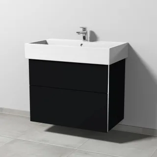 Sanipa 3way Waschtischunterbau zu Duravit Vero Air Waschtisch mit 2 Auszügen, Schwarz-Matt BS43408