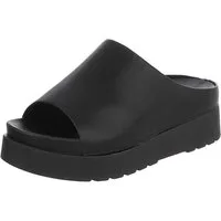 Ital-Design Damen Plateau Sandale Slip-on mit offener Zehenpartie Plateausandaletten (91849193) Keilabsatz/Wedge Keilsandaletten in Schwarz