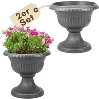 GarPet Blumentopf 2er Set Blumentopf mit Ständer Blumensäule mit Standfuß Pflanzensäule