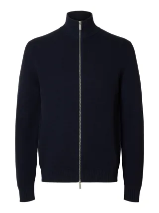 selected men - SLMDANE LS KNIT REG STRUC FULL ZIP NOOS Sky Captain - Gr. - S