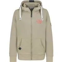 SUBLEVEL Kapuzensweatjacke Damen Kapuzensweatjacke mit Bestickung Hoodie, Kapuzenpullover, Zipperjacke mit Kägurutasche, mit Kapuze