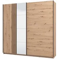 Home affaire Schwebetürenschrank Ascalon, mit Spiegel und Lamellen 3D, FSC-zertifiziert, Made in Europe 220x61x217,5cm, 3 verschiedene Innenaussattungen-individuell wählbar