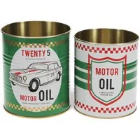 Rex London Aufbewahrungsdose Retro Vintage (Metall, Dosen, 2 St., Aufbewahrungsdosen 2er Set), Retro-Stil Aufdruck, 2er Set